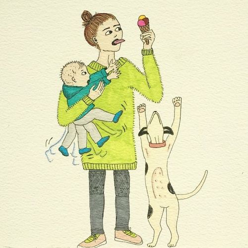 23 Hilarious Illustrations That Show What Parenting Is Really Like eating